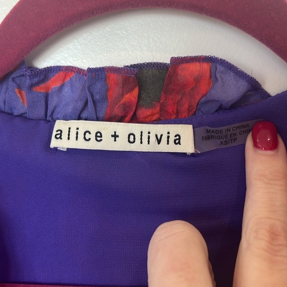 Alice + Olivia Women's Ellamae Floral Ruffle in Poppy Garden Print - Picture 7 of 11